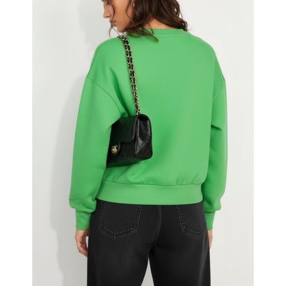 SOLD GANNI Isoli Butterfly Sweatshirt, Kelly Green, XXS - Picture 3 of 13
